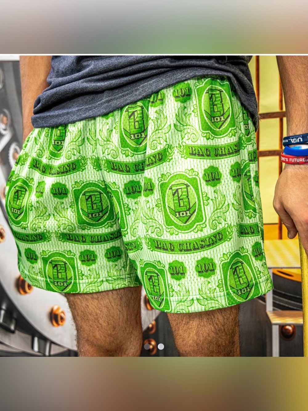 ADULT NWT Baseball Lifestyle 101 BL101 Men’s Bag Chaser Short L Green